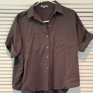 Comfy button down short sleeve blouse